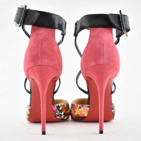 🔥🔥SOLD!!🔥🔥Christian Louboutin Suzanna 100 Black Pat/Granite - Picture 2 of 7